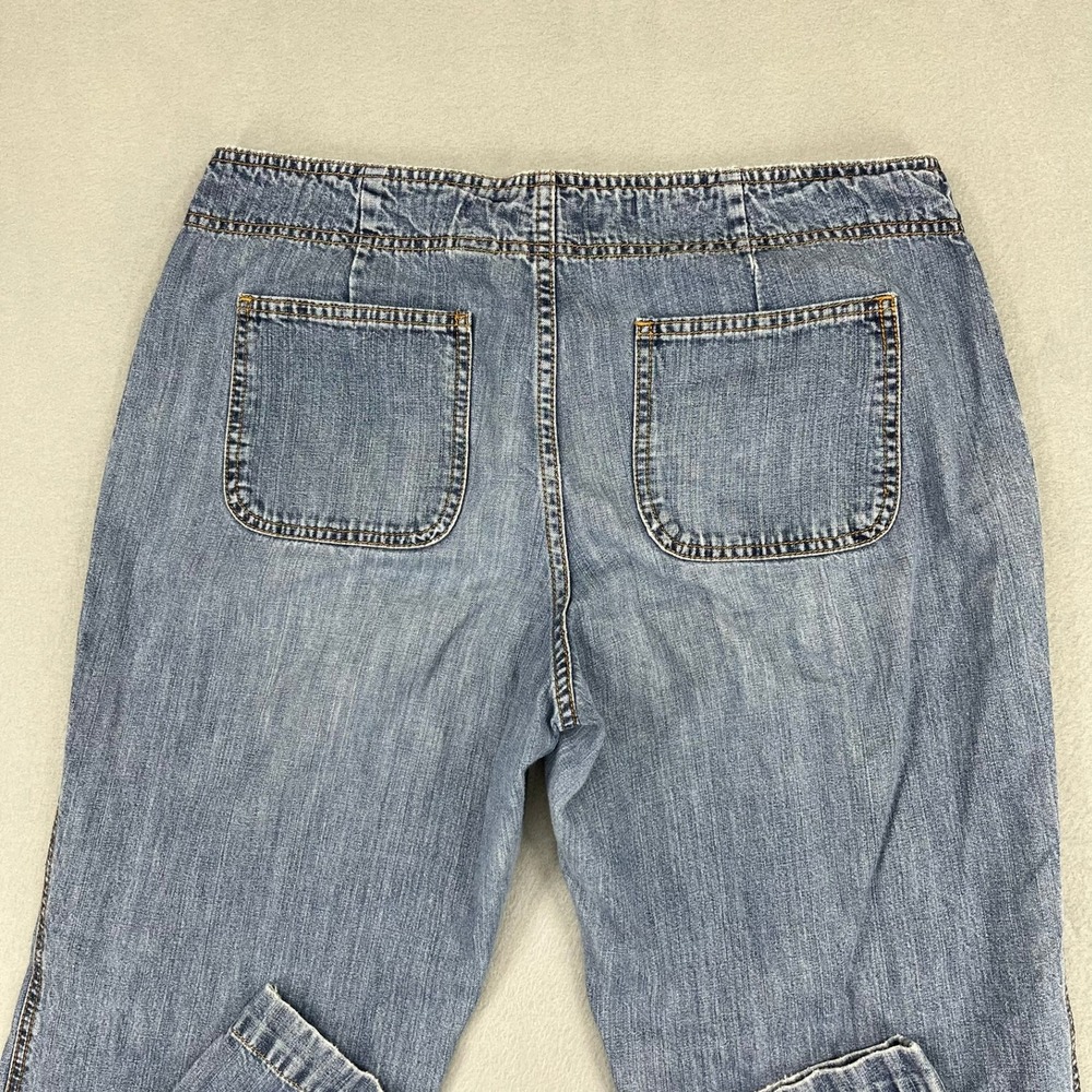 Old Navy Blue Jeans Womens 10 Blue Wide Leg Drawstring Low Rise Denim Pants - Picture 12 of 14